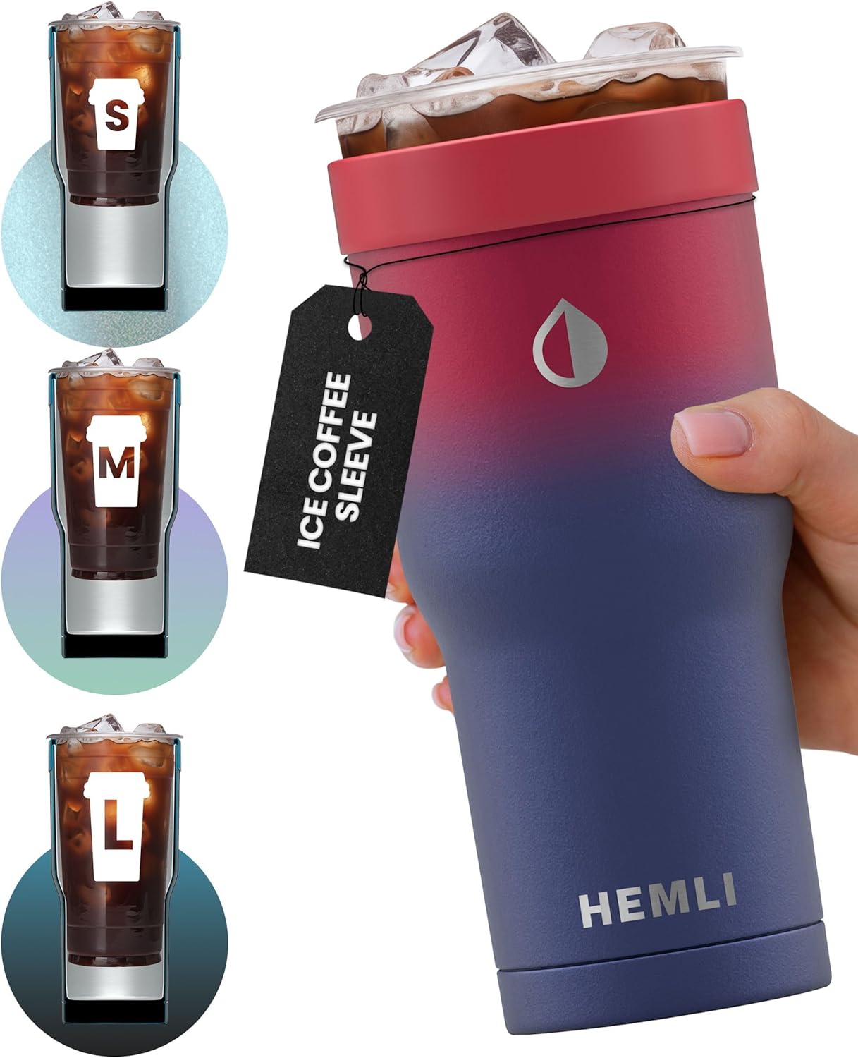 Universal Ice Coffee Sleeve Insulator - Insulated Iced Coffee Holder To Go, Insulated Cup Holder for Starbucks Dunkin Donuts McDonalds, Reusable Coffee Sleeve