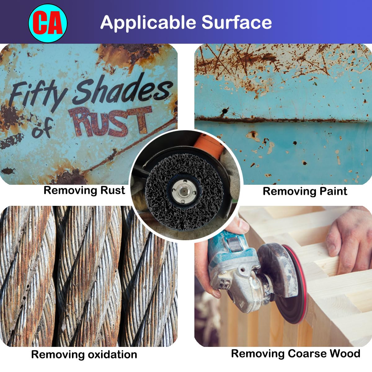 Disques De Nettoyage Pour Meuleuse LAIWOO - 125 Mm, Pour Enlèvement Peinture Et Rouille - Lot De 5