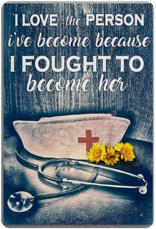 Bit SIGNSHM Proud Nurse Doctor Retro Metal Tin Sign Plaque Poster Wall Decor Art Shabby Chic Gift Suitable 12x8 Inch