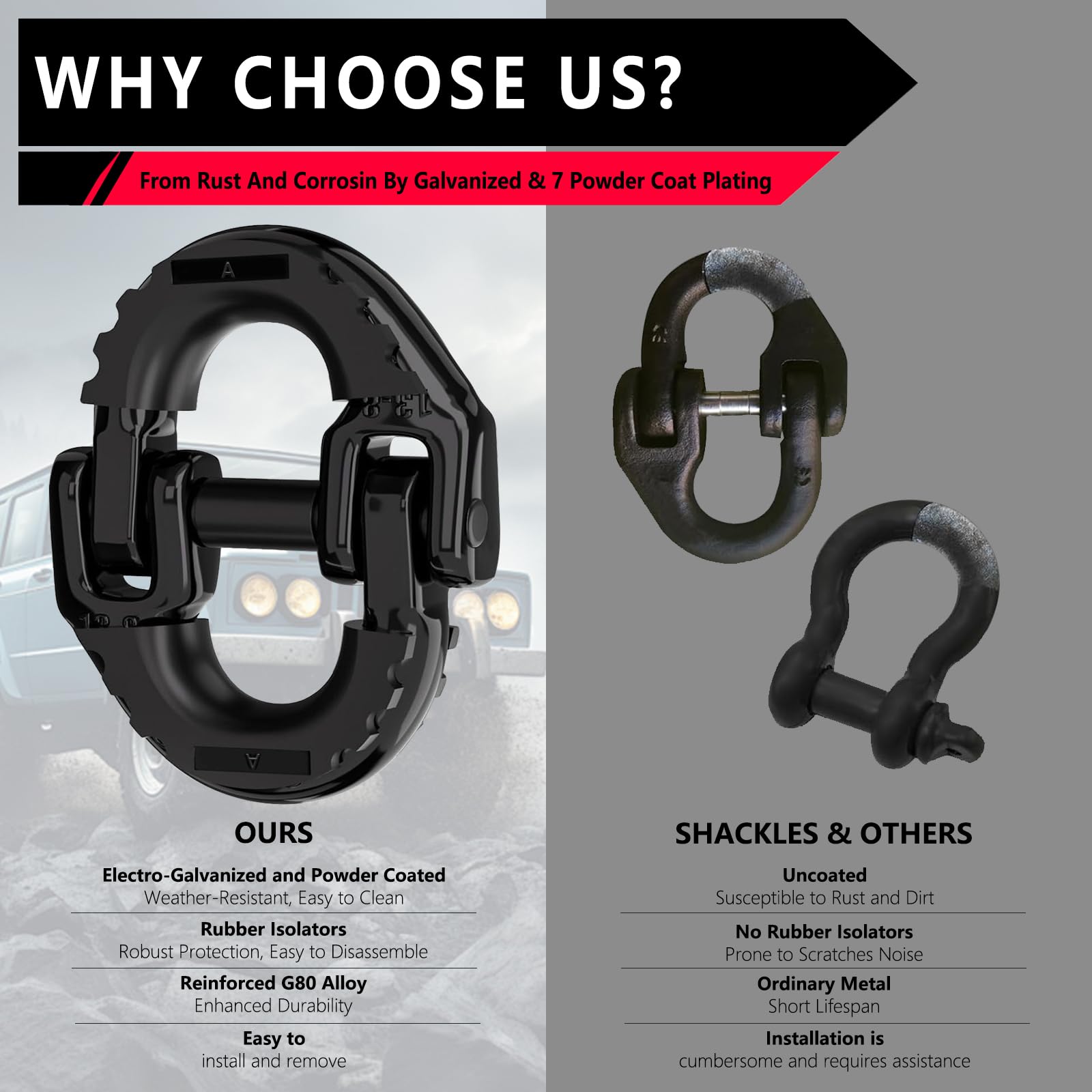 Accessorio per rimorchio, confezione da 2 pezzi, 1/2", connettore per catena di sicurezza nero, gancio di traino G80, gancio di bloccaggio per rimorchio, carico 5,4 kg