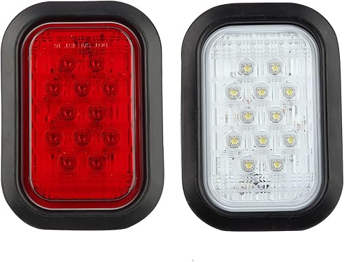 Miniatura 2 de Partswcgg Juego de 6 luces LED rectangulares de 5 x 3 pulgadas para frenogirotraserafreno y respaldo, luces de enganche trasero para camión,