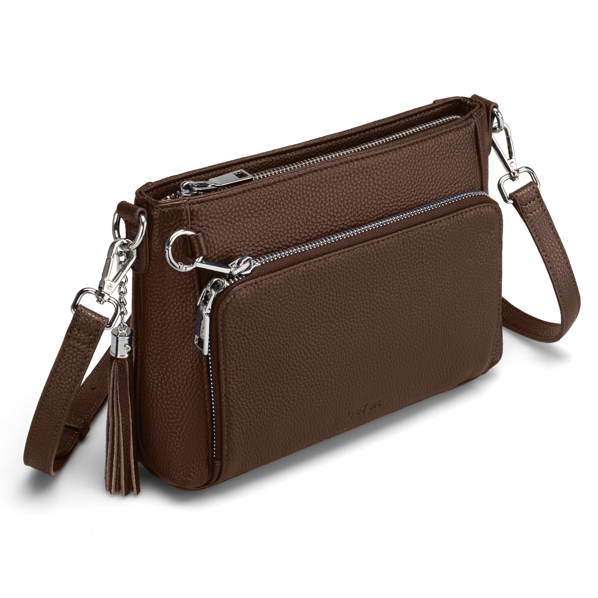 befen Anti Theft Genuine Leather Crossbody Bags for Women Built in Wallet