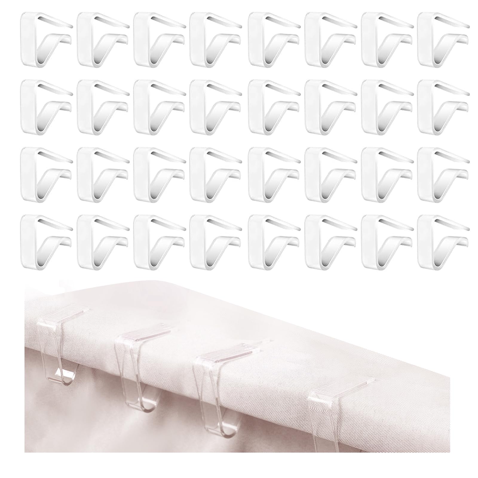 32-Pack Large Table Cloth Holder Clips — Plastic Tablecloth Clips for Outdoor Tables — Picnic Table Clips — Ideal for Restaurant, Wedding, Graduation, Party, Home, Camping, Christmas