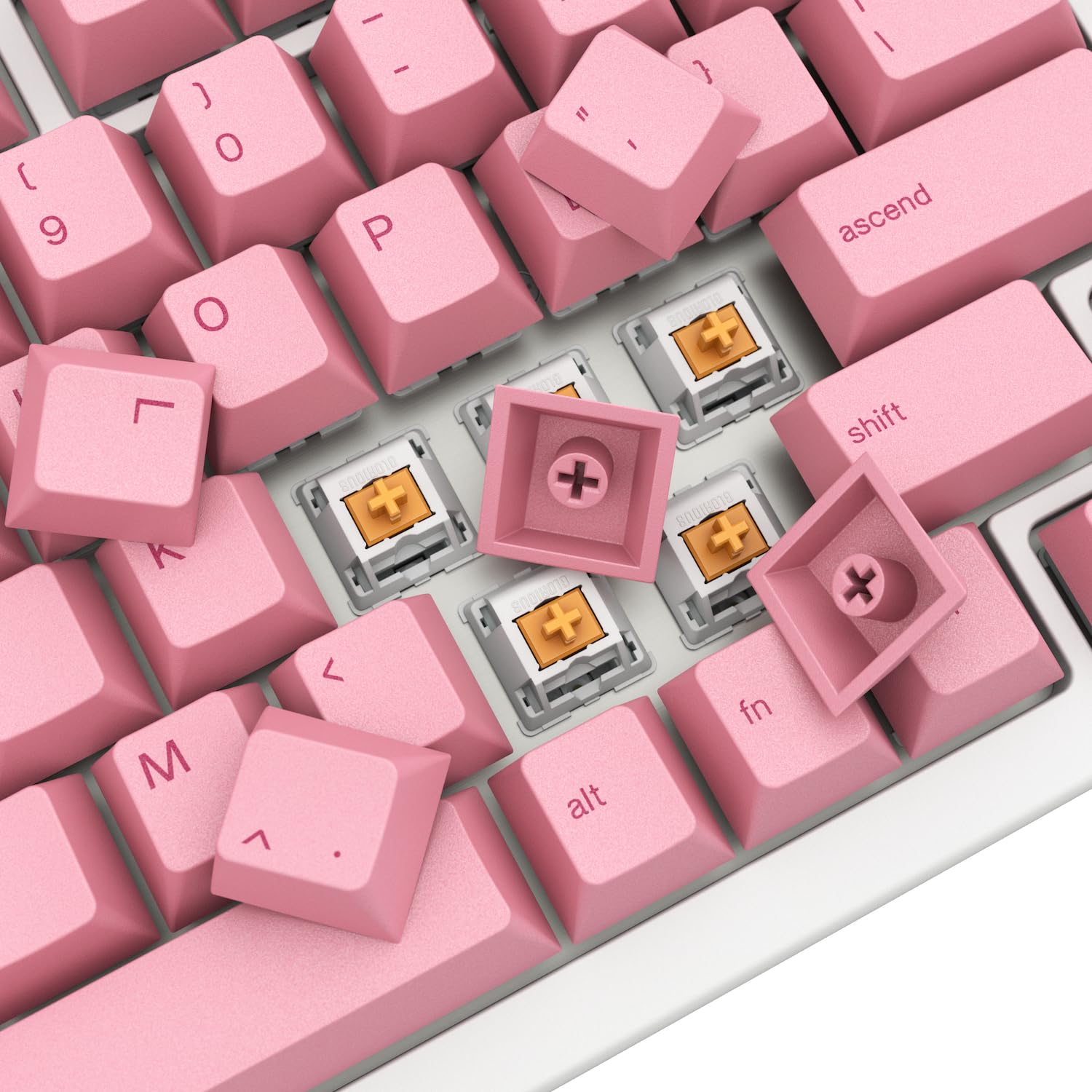 Touches De Clavier Mécanique PBT Double Shot - Profil SA - Couleur Jade Blanc Translucide - 142 Touches Compatibles Cherry MX