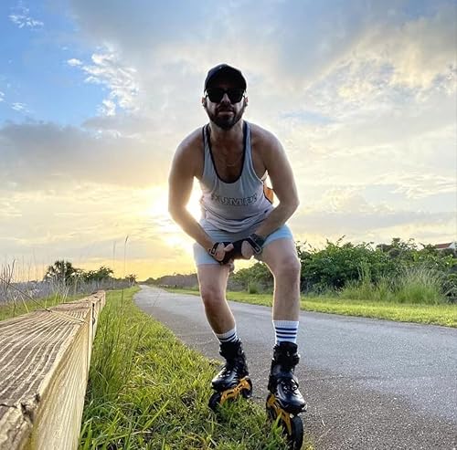 Miniatura 10 de LIKU Negro 3WD Patín En Línea,Patín De Carreras De 3 Ruedas Unisex