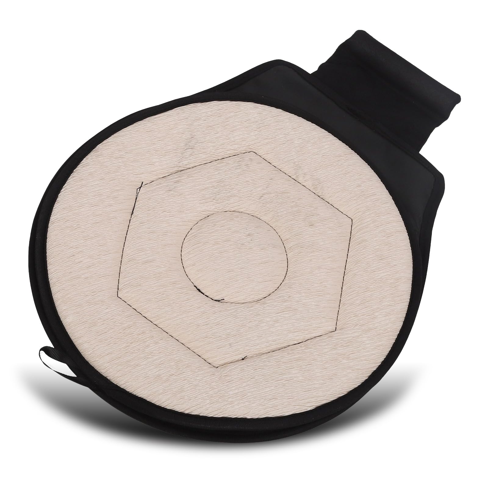 Semme 360 Degree Rotating Car Cushion for Elderly Pregnant Woman Children, Portable Round Seat Pad, Rotating Car Swivel Seat Cushion, Rotatory Chair Pad (Beige)