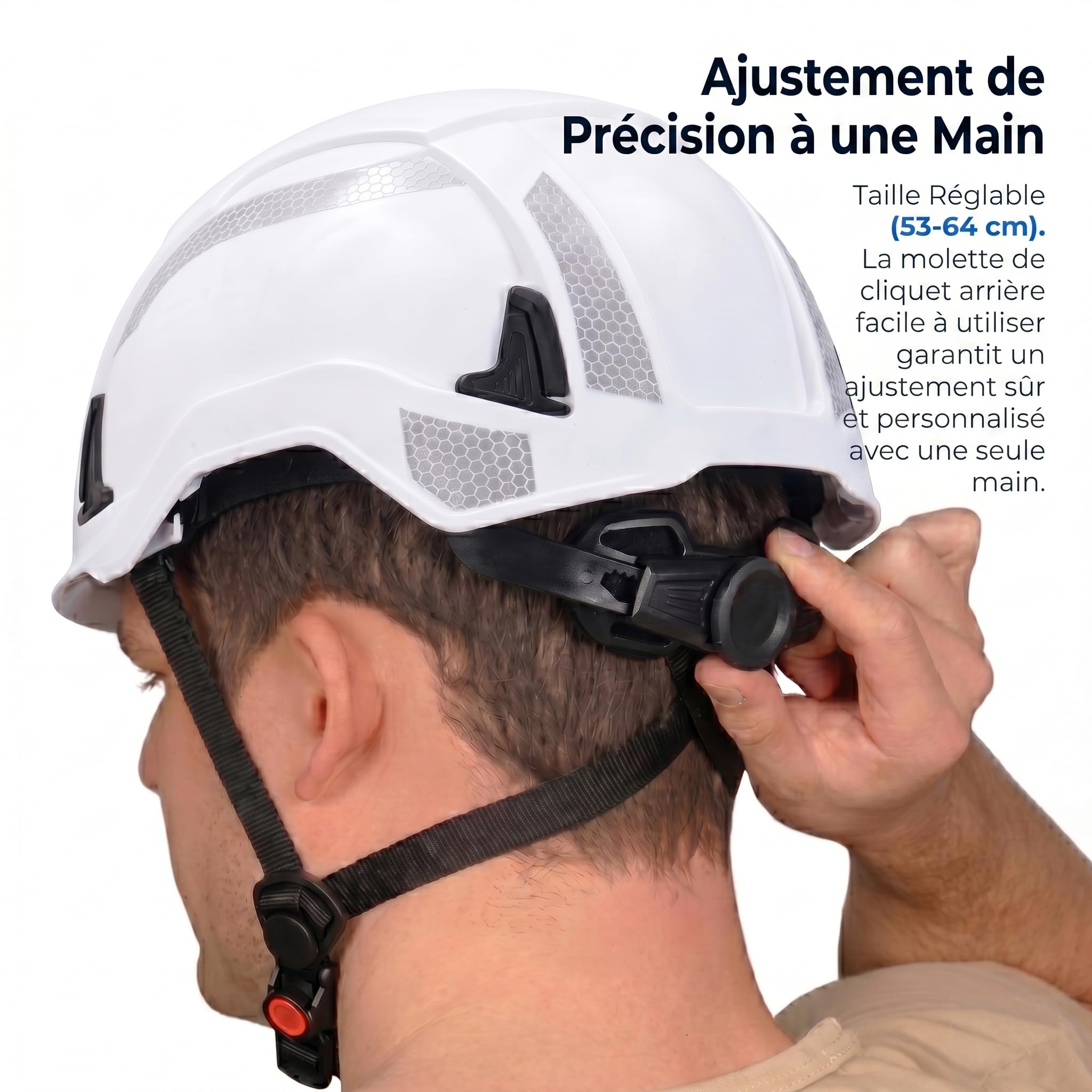 Casque de Chantier en 397& en 50365, Non Ventilé, Visière Courte | Doublure EPS anti-choc, Système d'accessoires modulaire, Isolation électrique, Hautement réfléchissant, Conception légère