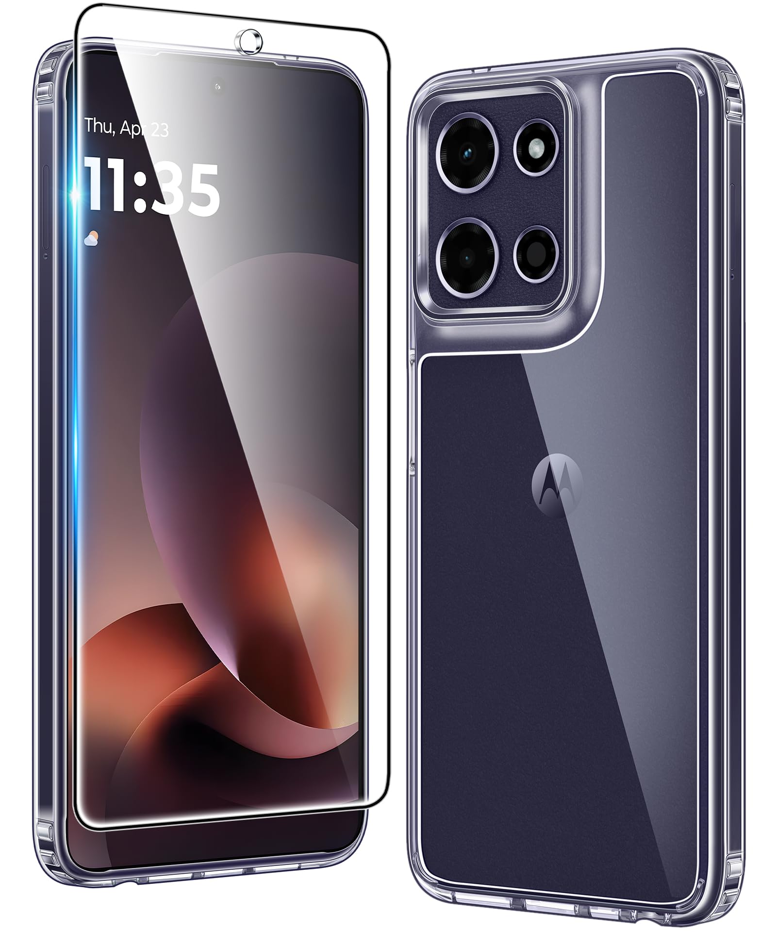 FNTCASE for Motorola Moto G-Power-5G-2026 Case: for Moto G Power 2025 Case Clear Slim Anti Yellowing Cell Phone Cover - Rugged Shockproof Protective Bumper Transparent Cases(Clear)