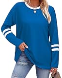 Long Sleeve Shirts for Women Color Block Casual Tops Fall Outfits 2025 Basic Tees Trendy Clothes