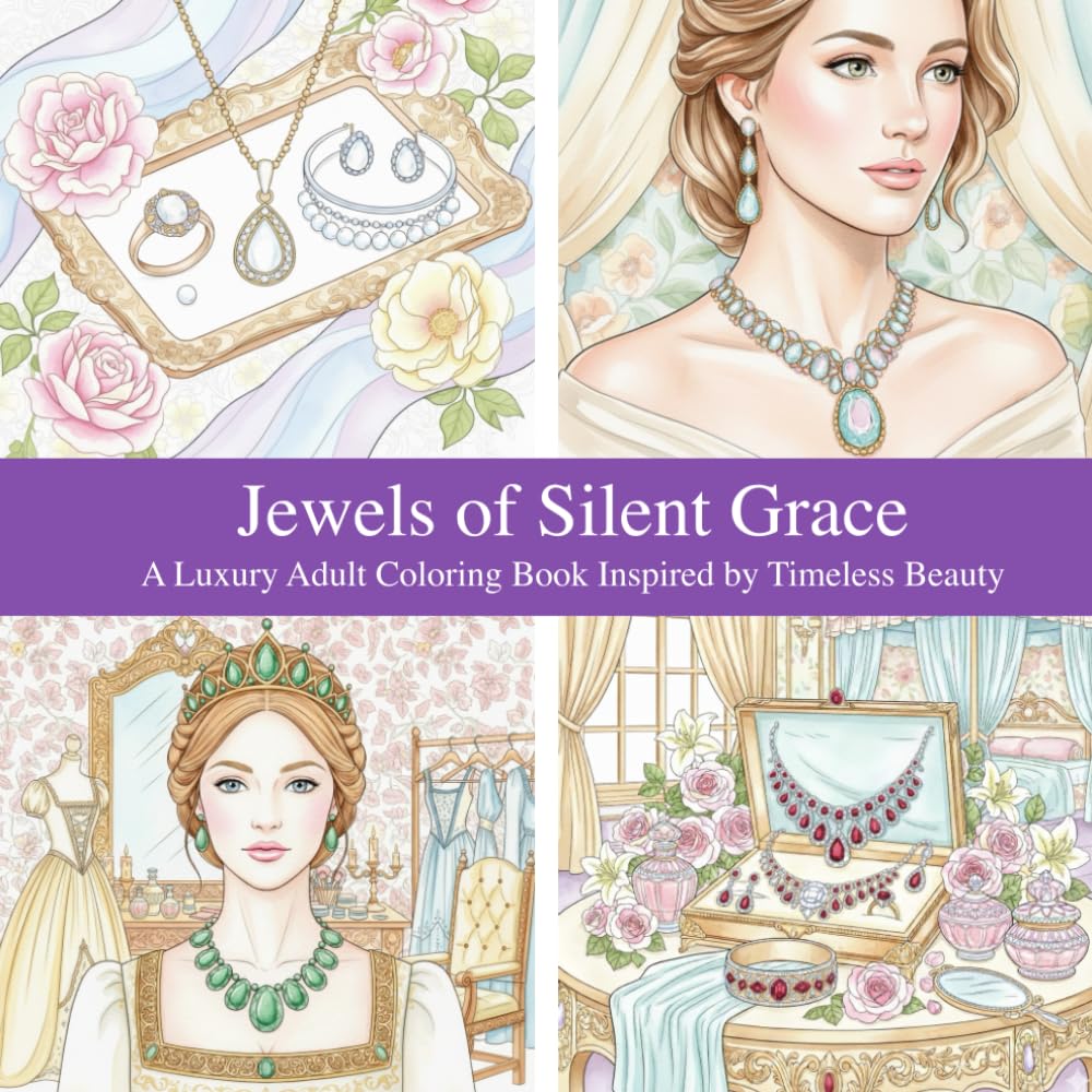 Jewels of Silent Grace: A Luxury Adult Coloring Book Inspired by Timeless Beauty
