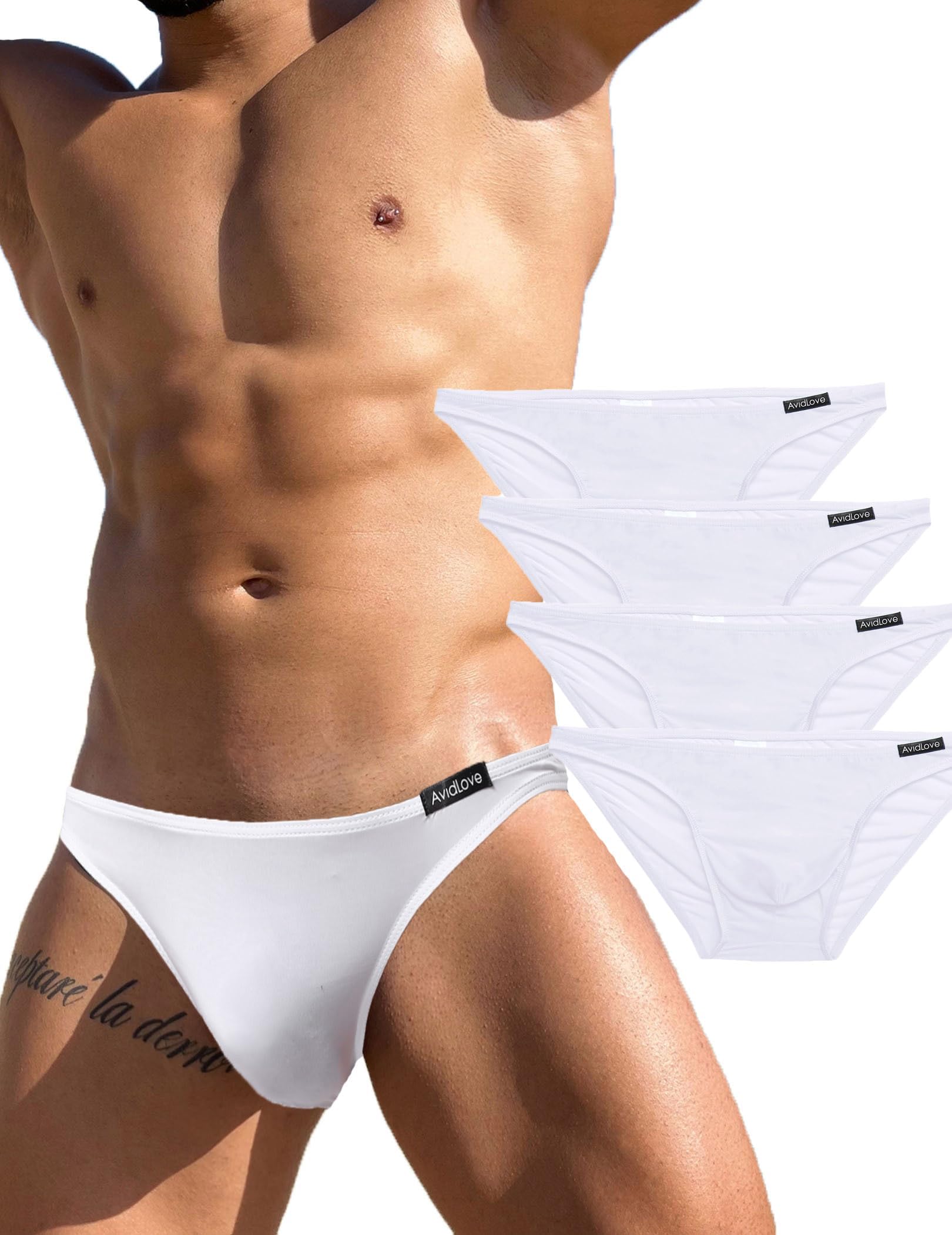 Underwear Men's 4 Pack Classic Low Rise Stretchy Hip Briefs Bikini