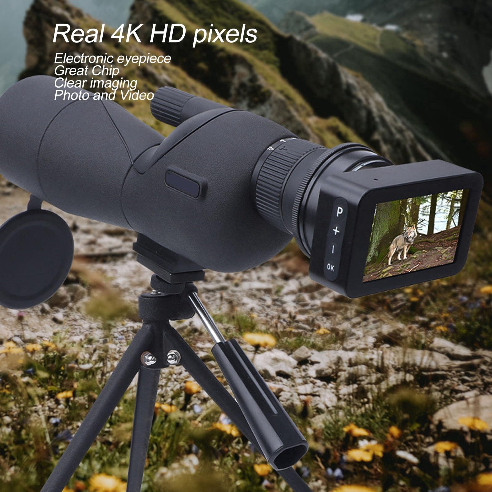 Teleskop -Okulare Kamera Hochauflösend 4K Elektronisches Okular mit 3 Zoll Farbdisplay für Astronomie und Vogelbeobachtung von Aluminiumlegierung 236g