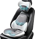 FLORICH Seat Cushion and Lumbar Support Pillow for Office Chair Car Neck Headrest Pillow 100% Memory Foam Seat Pads Pressure Relief Back Cushion and Carseat Pads(Grey)