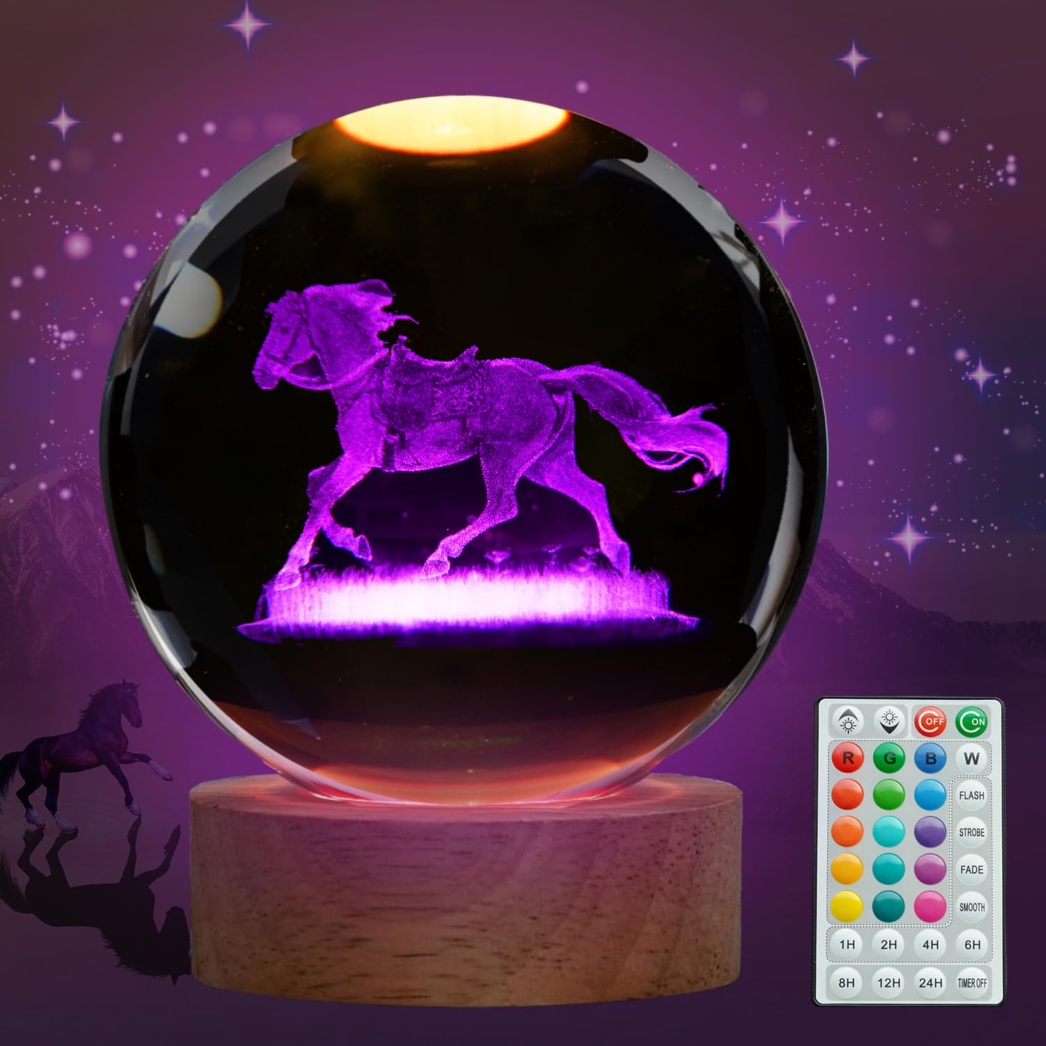 POSSHE Dragon Night Light, K9 Crystal 3D Lamp, 80mm, with Remote, 16 Colour, for Room Decor, Birthday, Christmas Gift for Boys and Girls，Color 1