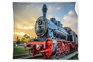 Steam Train Old Engine Train Blanket for Winter