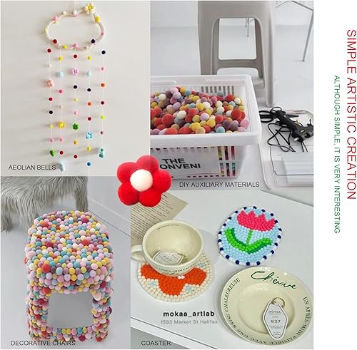 Miniatura 5 de Slycgike 500 pompones de 0.59 pulgadas para artes y manualidades, bolas de pompones coloridos para proyectos de bricolaje (0.6 in)