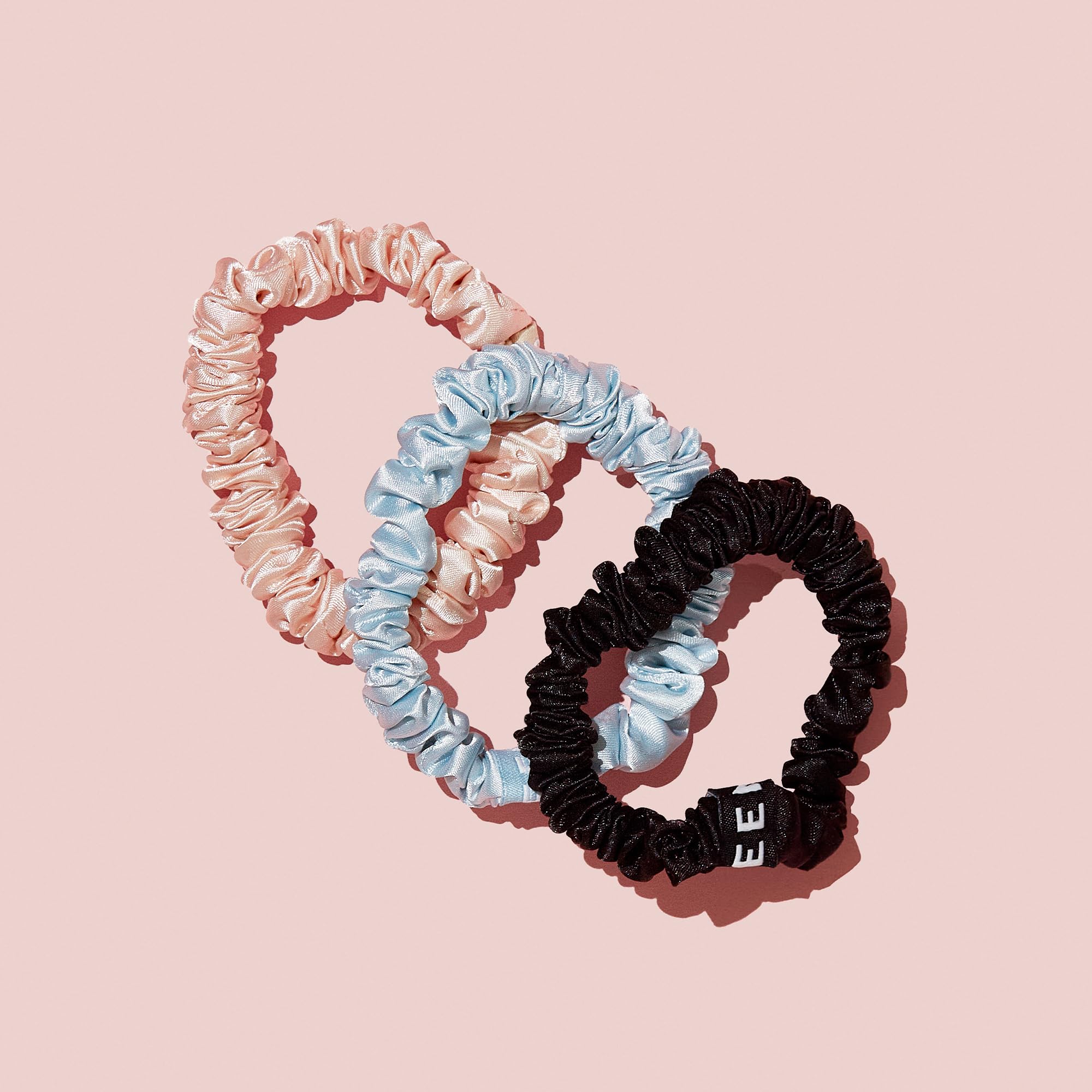 SEEN Scrunchies - Satin Hair Scrunchies -Prevents Frizz & Breakage - No Damage Hair Ties - Set of 3, Multicolor, 1 count (Pack of 3) - Image 3