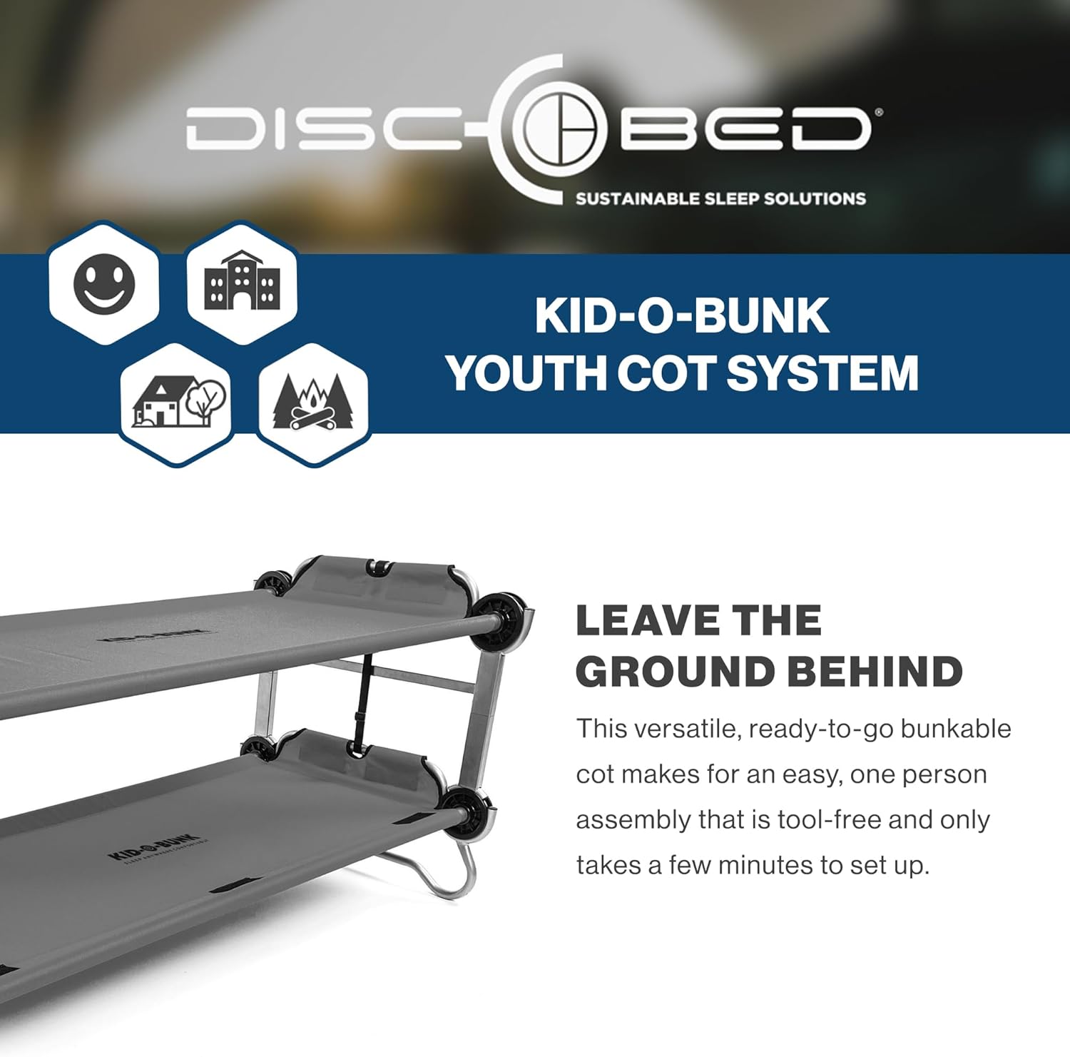 Disc-O-Bed Youth Kid-O-Bunk with Organizers