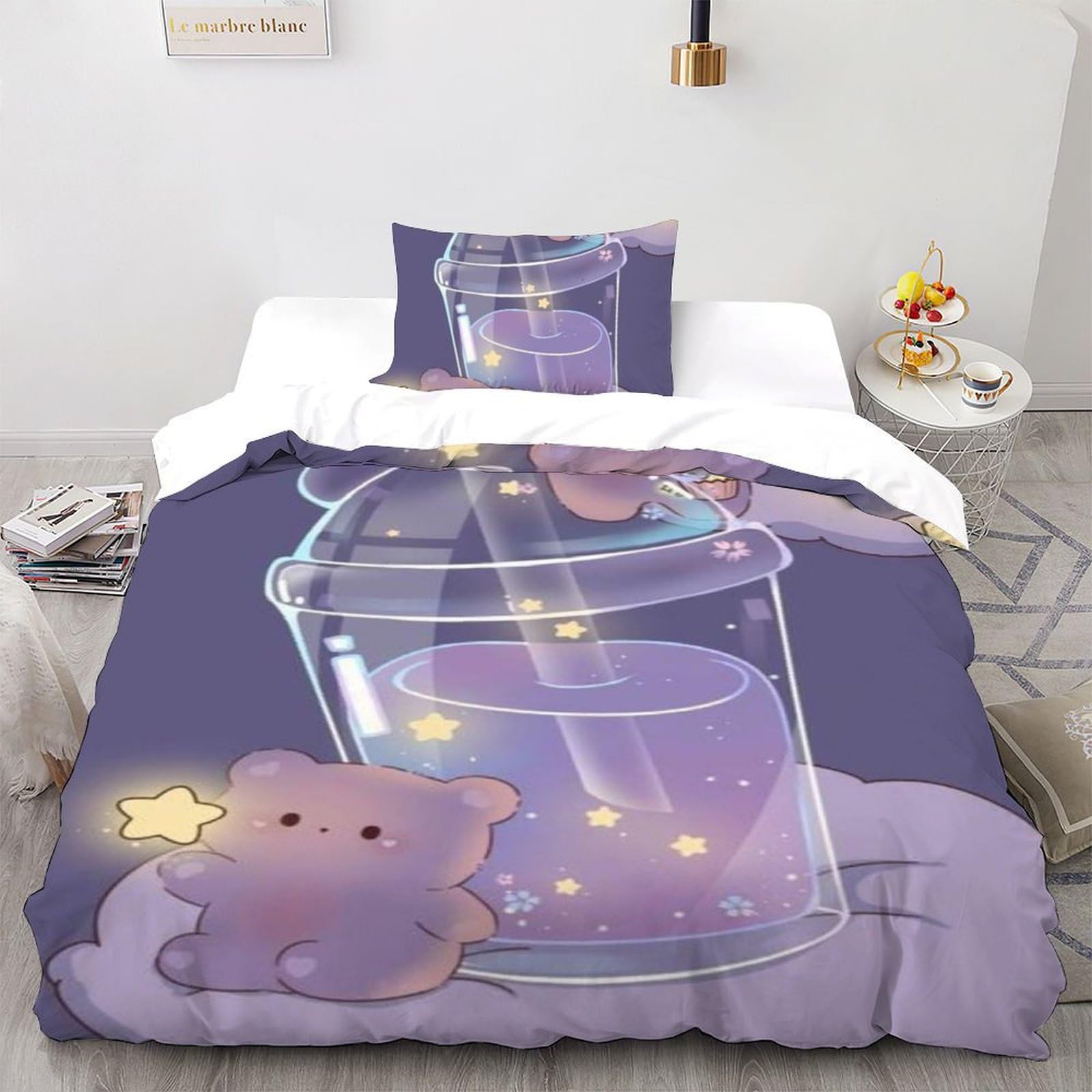 Housse de couette lit single sans repassage pour chambre garçon