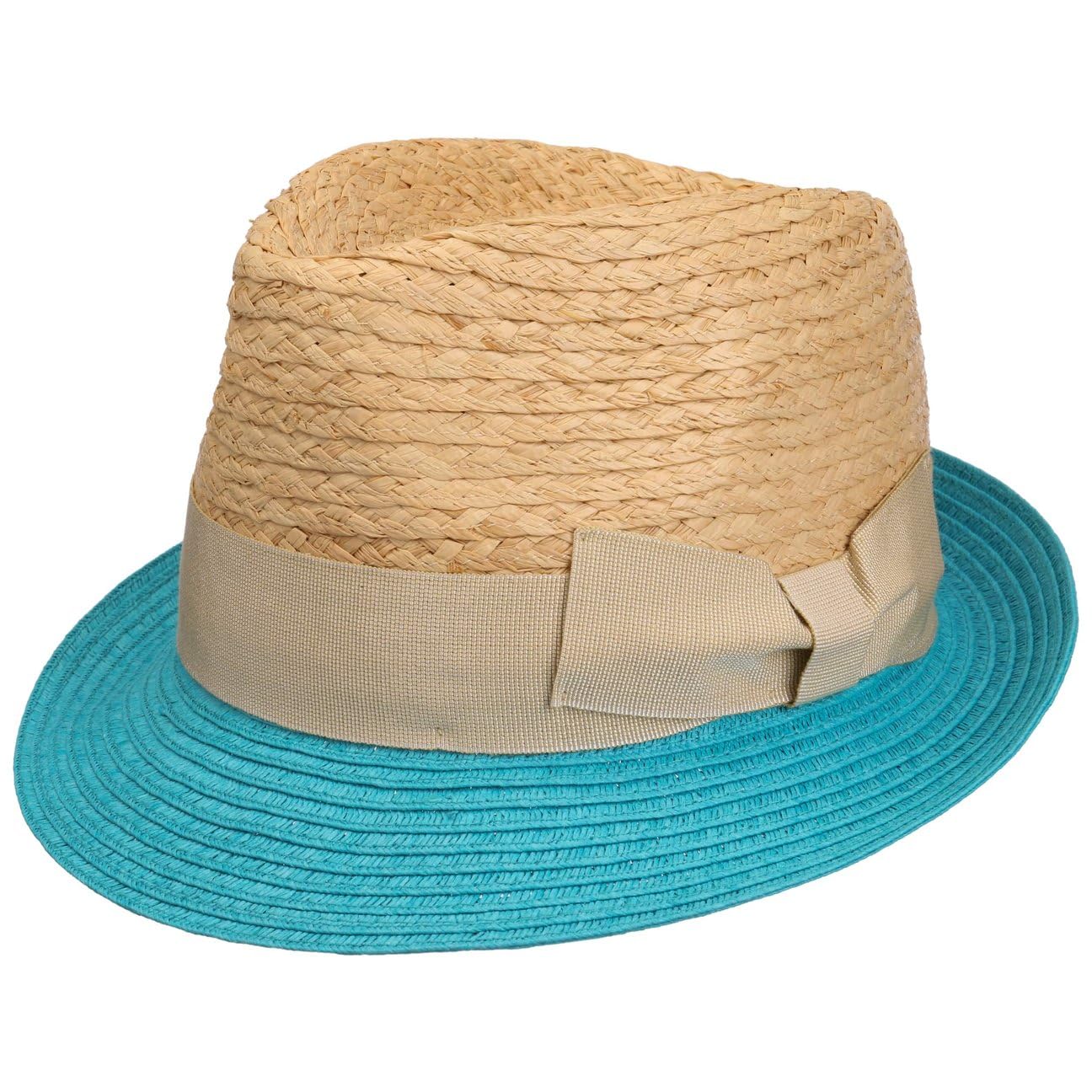 Cappello di Paglia Dalona Trilby Donna - Made in Italy da Sole Cappelli Spiaggia con Nastro Grosgrain Primavera/Estate Estate