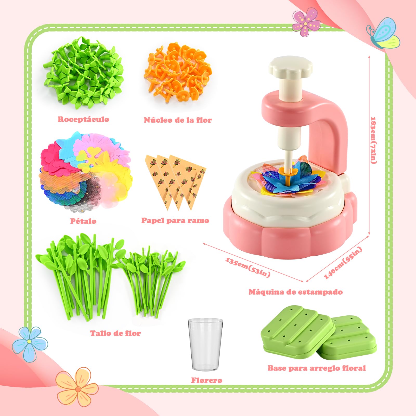 BlueSwan Manualidades, Regalo Día de la Madre, Juguetes Regalos Cumpleaños Niños Colegio para 3 4 5 6 7 8 9 10 11 12 Años, Prensa Flores Juegos Antiestrés Niña, DIY de Hija a Mamá, Flore Artificiales
