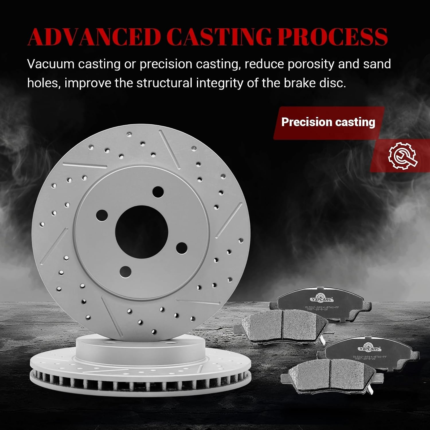 Ceramic Front Brakes Pad and Rotors Drilled Slotted Vented Replacement Disc Brake Kits for Nissan Micra 2015 2016 2017 2018 2019/ Versa Note 2014-2019/ Versa 2012 1.6L/ Ver-sa 2013-2019