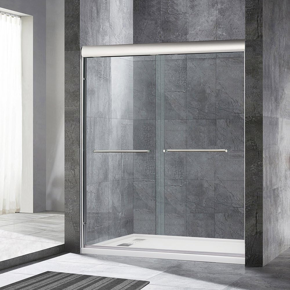 WOODBRIDGE 60" x 72" Double Sliding Frameless Shower Door (56" to 60" by 72"), Brushed Nickel , MSDE6072-B -2