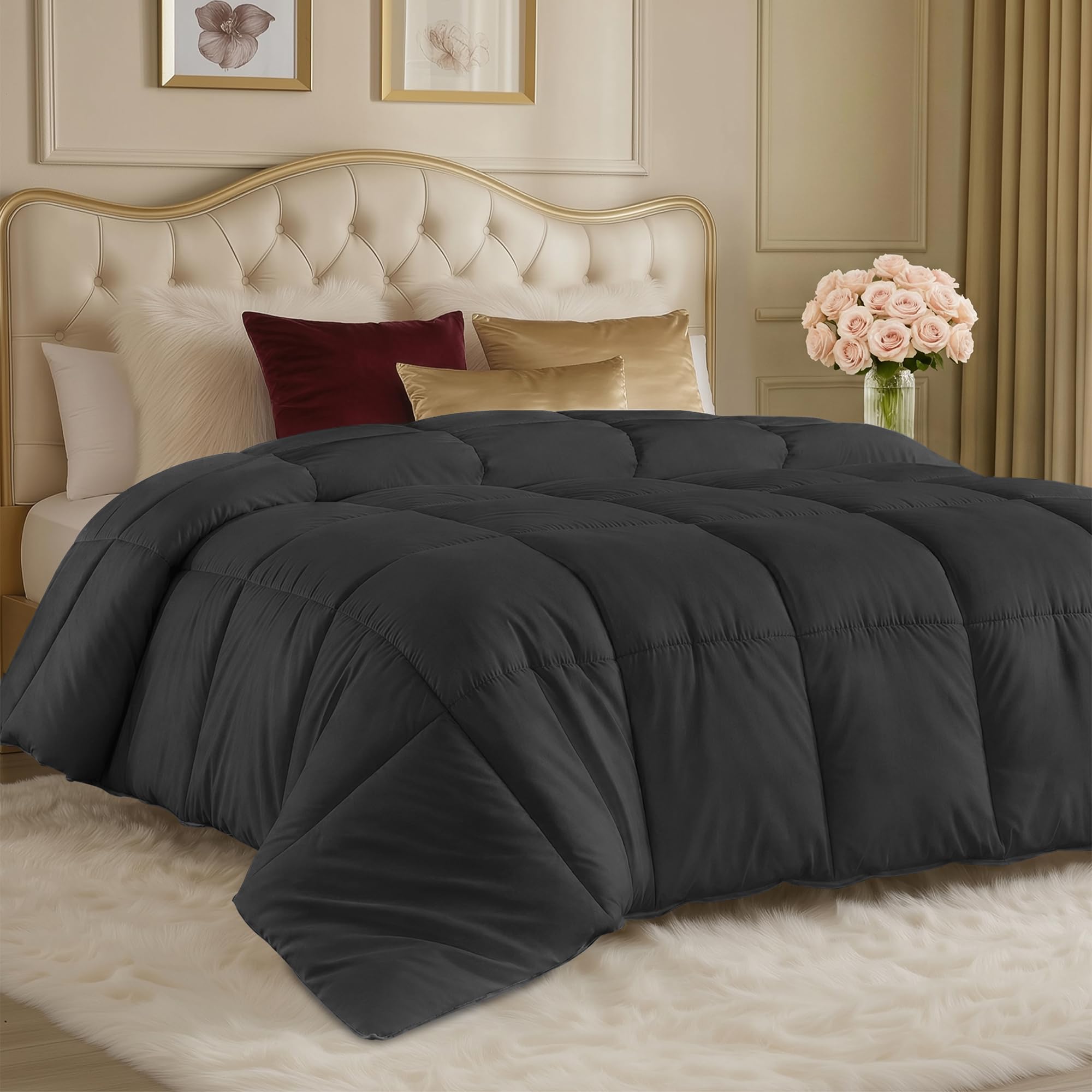 Utopia Bedding All Season 250 GSM Comforter - Soft Down Alternative Comforter - Plush Siliconized Fiberfill Duvet Insert - Box Stitched (Full/Queen, Gray)-image-19