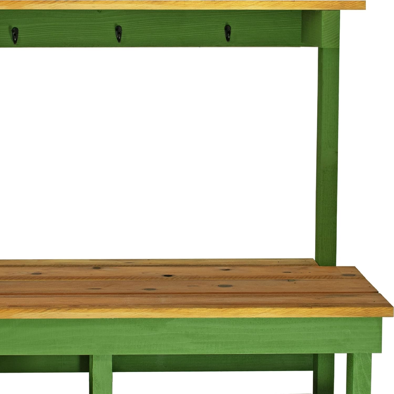 Rustic Gardening Workbench Outdoor Potting Table with Tool Hooks - Wooden Patio Furniture (Painted Greenhouse Frame)