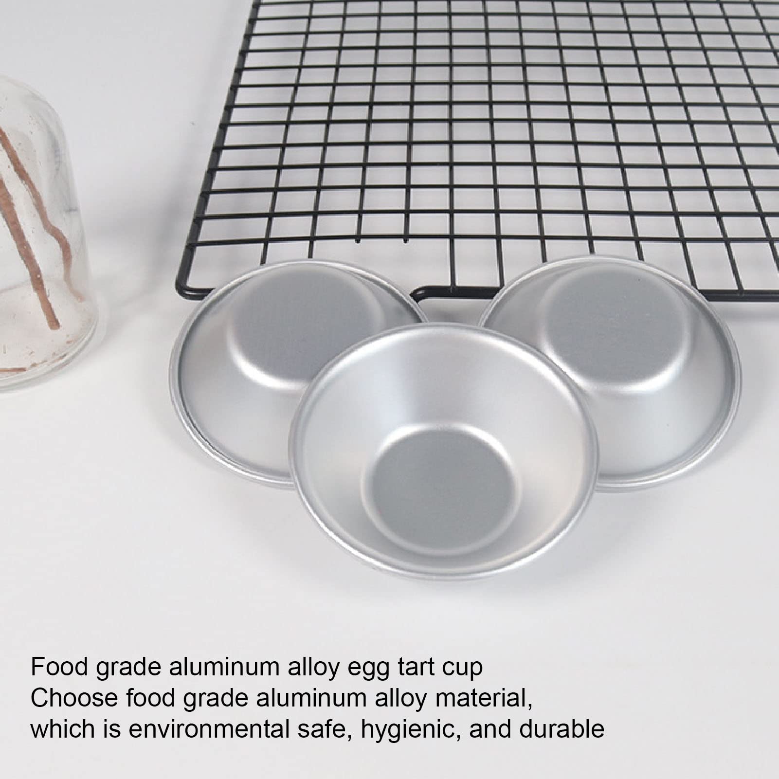 25PCS Egg Tart Molds for Baking, Mini Tart Pans for Baking, Tin Puto Cup Bakeware Muffin Cupcake Cake Cookie Mold Baking Tool, Round Resuable Nonstick