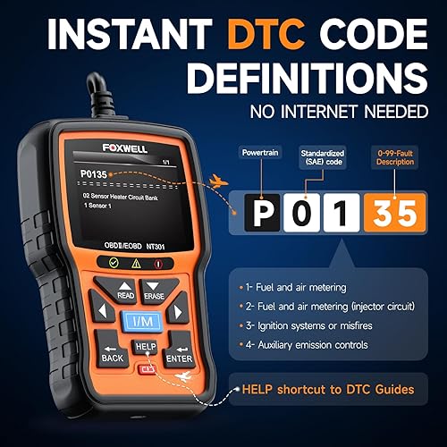 Miniatura 7 de FoXWELL NT301 OBD2 escáner profesional mejorado OBDII lector de código de diagnóstico