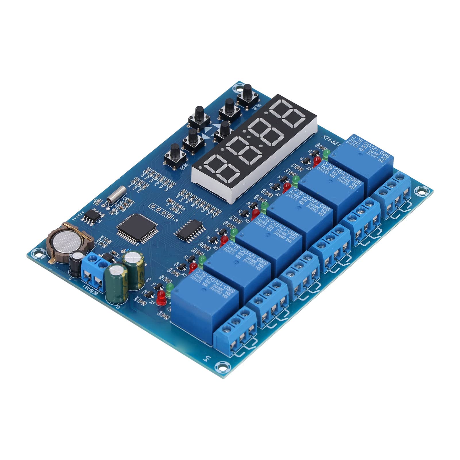 Relè temporizzato a 5 canali Modulo di temporizzazione multicanale Temporizzatore programmabile durevole per controllo motore Controllo pompa acqua AC DC 12V PCB