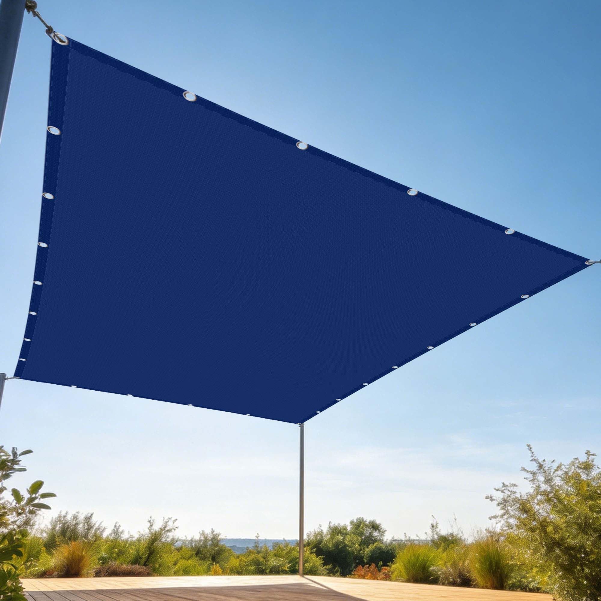 Voile d'ombrage rectangulaire 120 x 300 cm bleu foncé, toile imperméable pour balcon et jardin