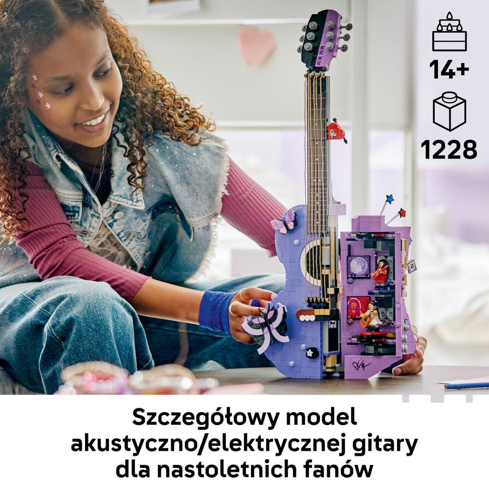 LEGO Editions Podwójna gitara Olivii Rodrigo 43031 | Muzyczna dekoracja, zestaw klocków dla dzieci, prezent dla fana muzyki pop, dla dziewczynek i chłopców 14+, 1228 elementów