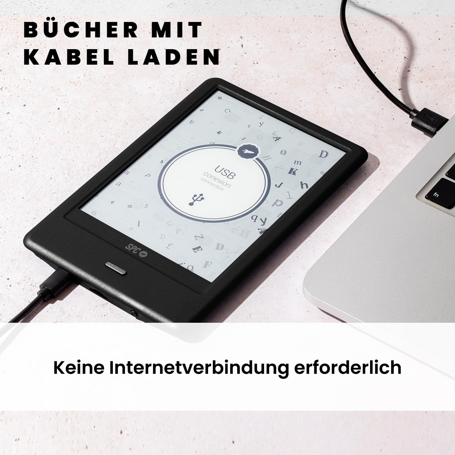 SPC Dickens Light 2 Pro + Schutzhülle | eBook 6 Zoll E-Ink Touchscreen, Einstellbare Helligkeit und Farbtemperatur, 8GB-Speicher, 1 Monat Akkulaufzeit, Leicht und schlank - Schwarz