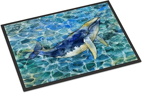 Caroline's Treasures BB5336JMAT - Felpudo de ballena jorobada de 24 x 36 pulgadas, para interiores y exteriores, para entrada, antideslizante,