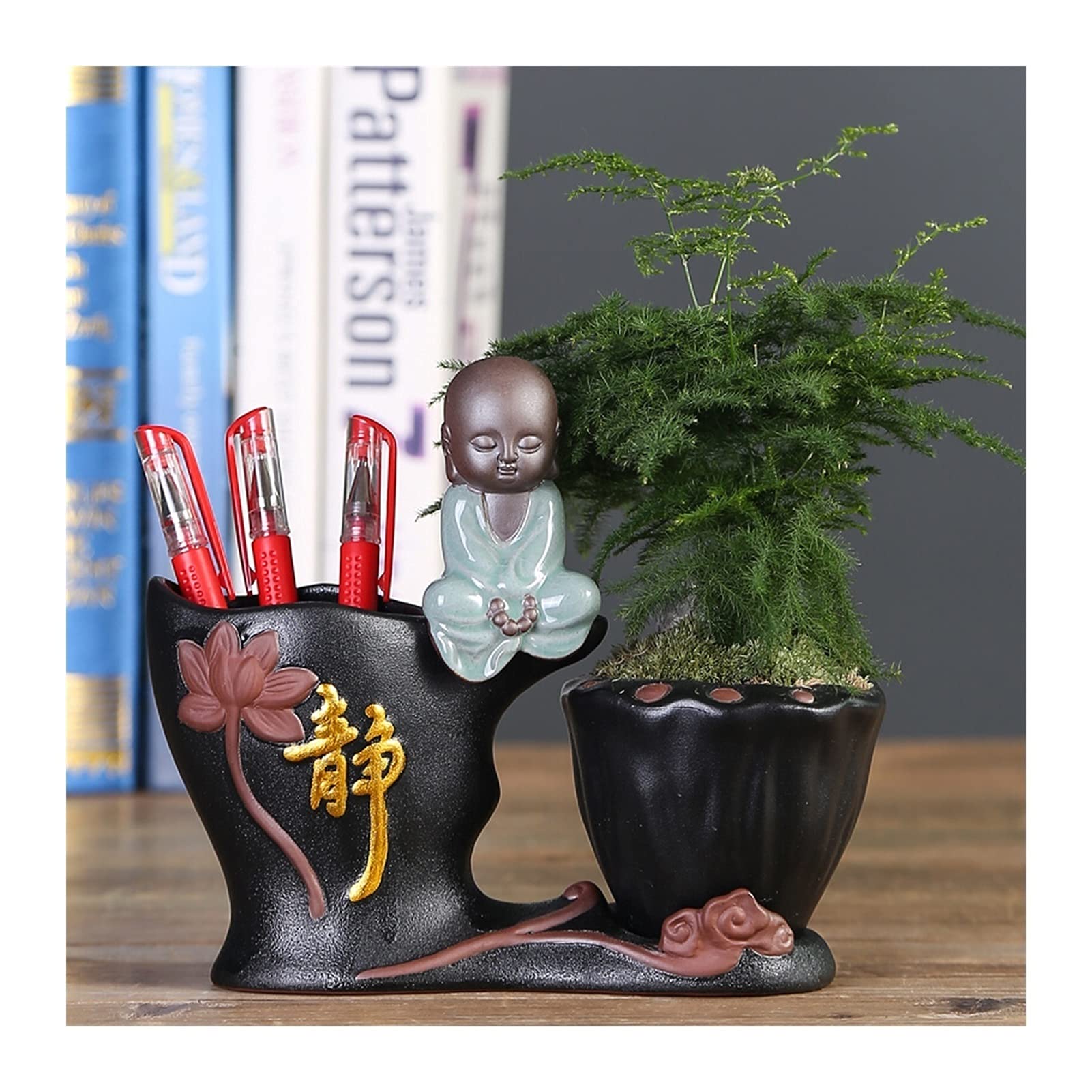 bote para pinceles Titular de la pluma de lápiz de cerámica, accesorios de escritorio creativo Moda multiusos Titular de lápiz lindo, para niños, estudiantes y oficina estacionarios contenedor para bo