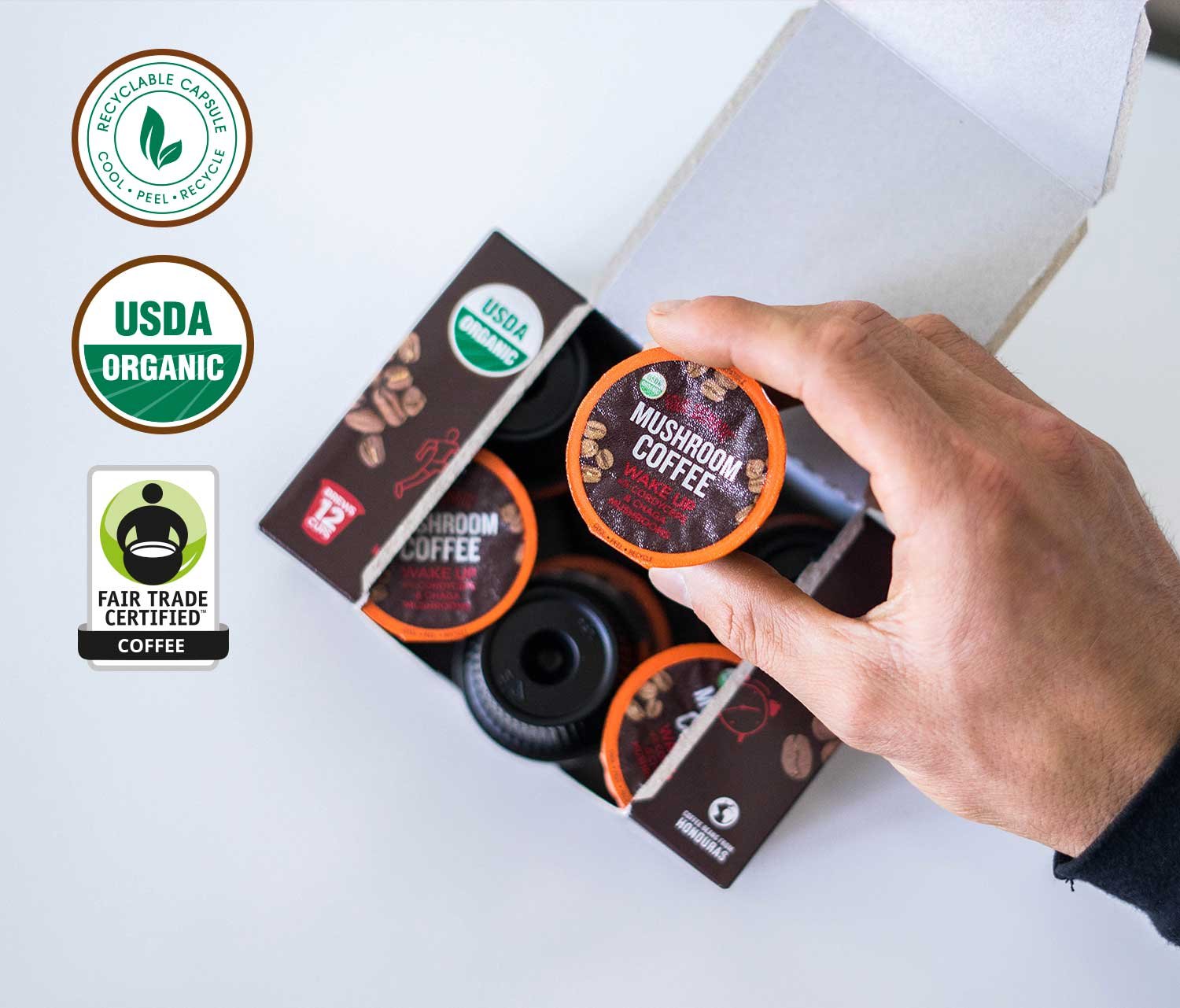 Four Sigmatic Mushroom Kcup Organic and Fair Trade Coffee Pods with Chaga and Cordyceps