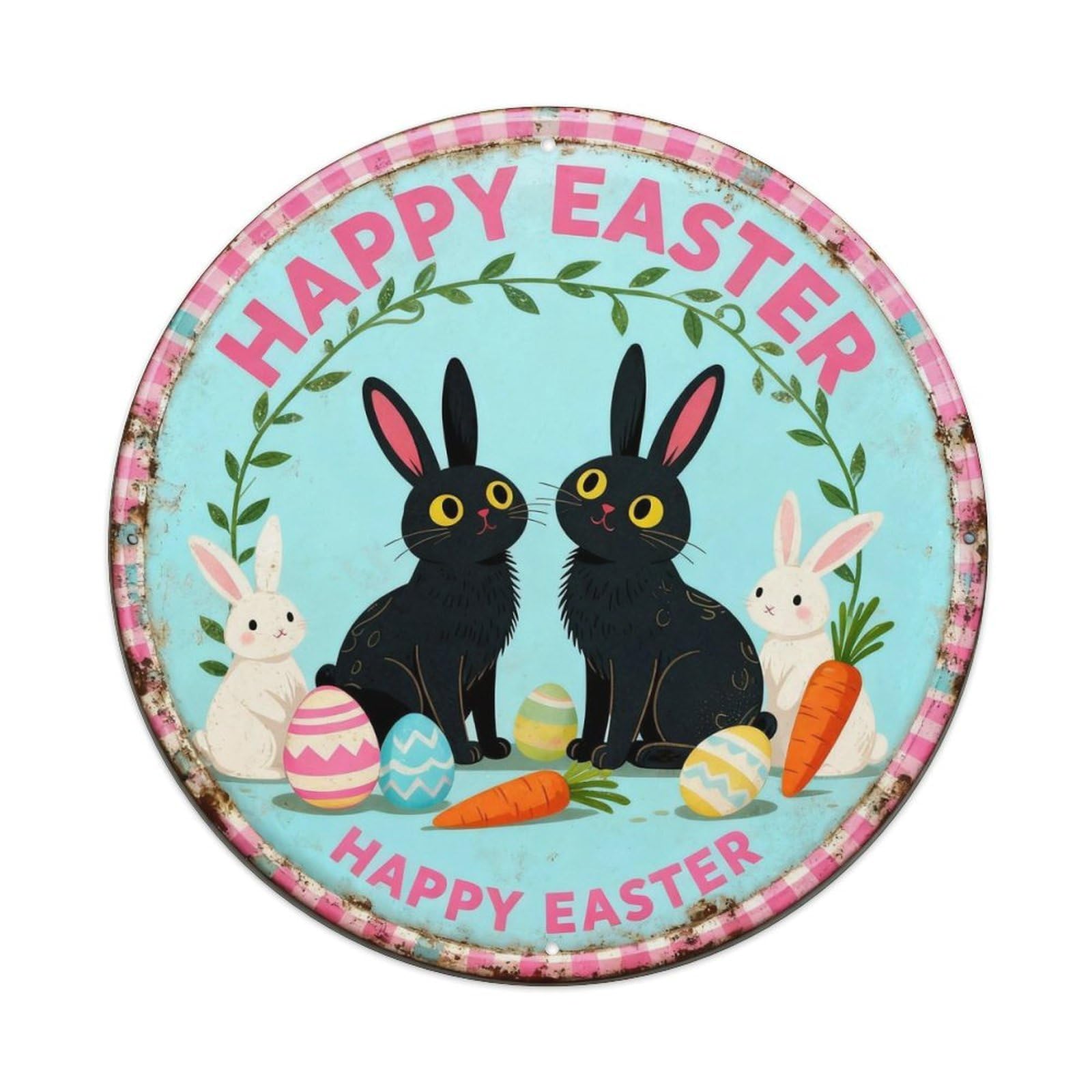 Happy Easter Metal Tin Sign Plaque