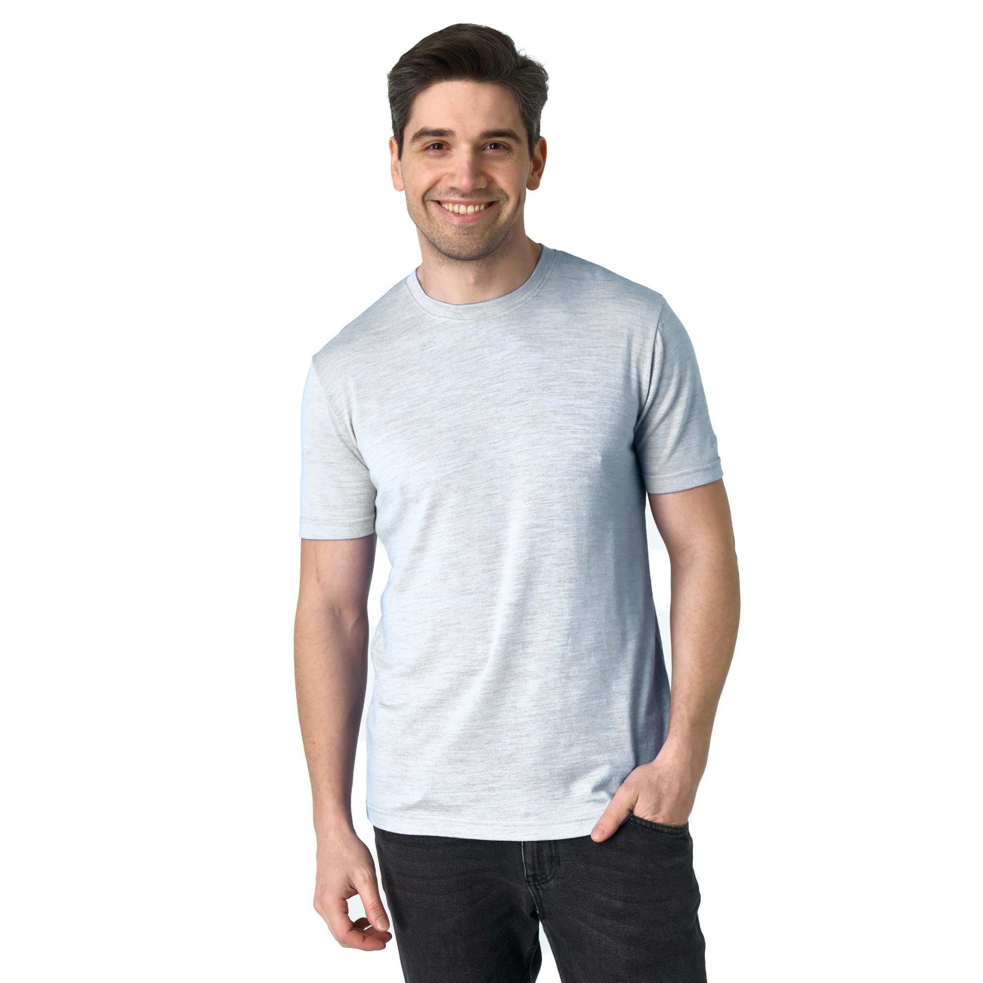 100% Merino Wool Shirt Men - Short Sleeve Top Sport Thermal Base Layer