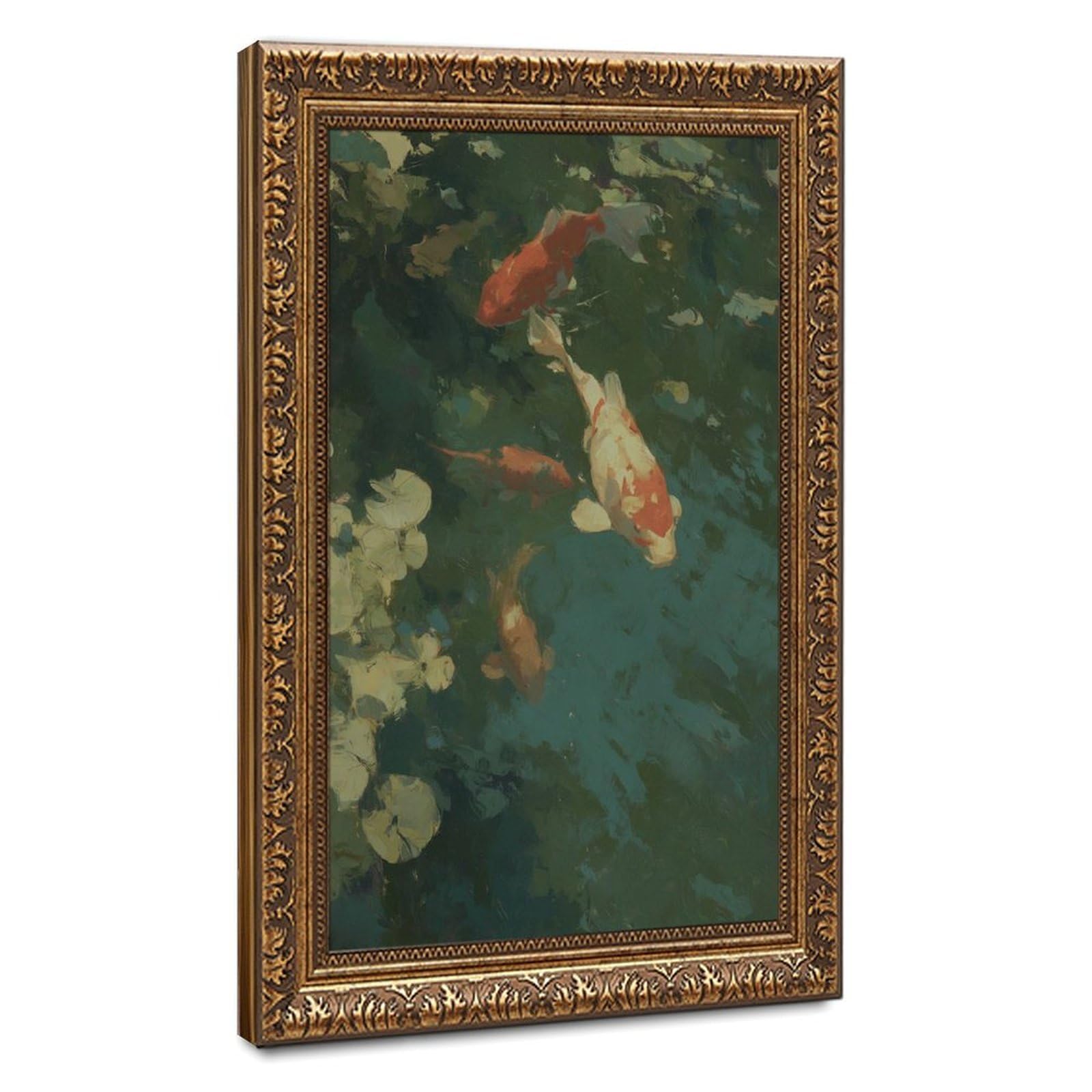 Bareronor Koi Zen Pond Canvas Poster for Office Decor Gift