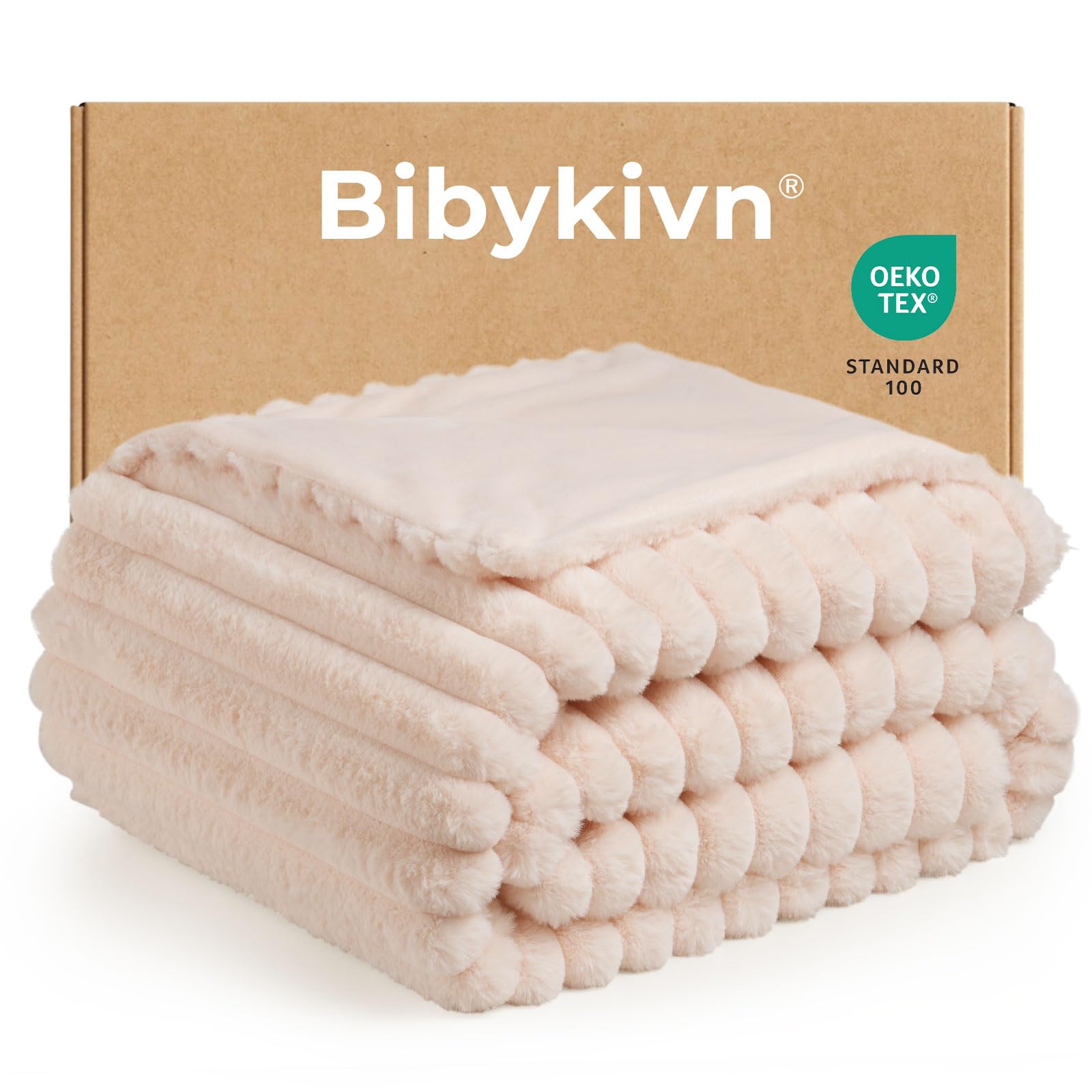 Coperta Pelliccia Sintetica Matrimoniale, Coperta Invernale Ultra Morbida Pelosa Plaid Pelliccia Finta Calda Extra Large per divano camera letto (Albicocca, W130 x L160CM)