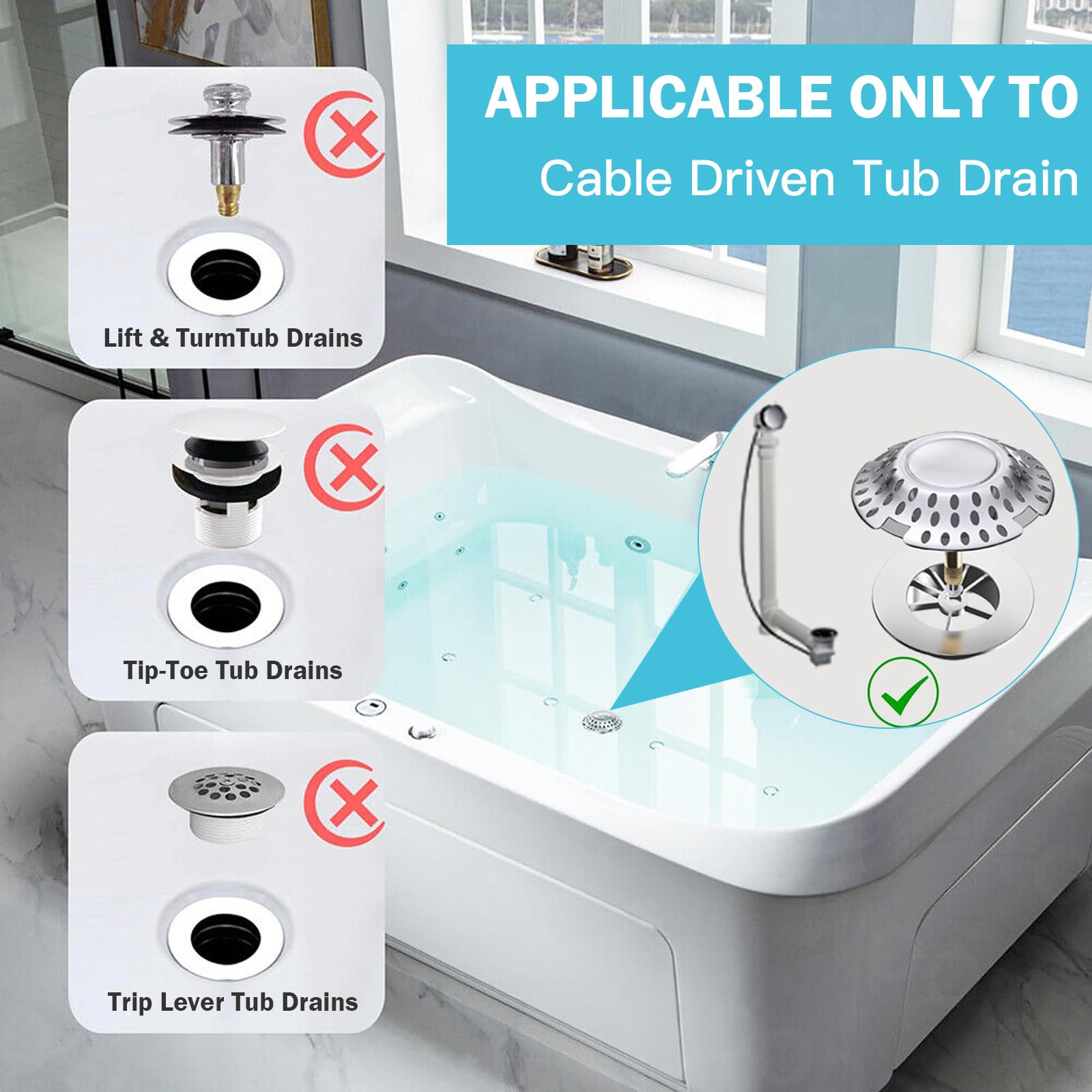 Tappo Per Vasca 2 In 1 Con Filtro Capelli - Ottone Cromato, Regolabile In Altezza, Antintasamento - Foto 7