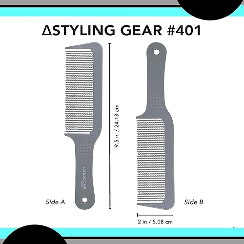 Miniatura 9 de Paquete de 12 peines profesionales de 9.5 pulgadas, peines de peluquero ligeros extra grandes para decoloración, tapas planas, cortaúñas sobre peine