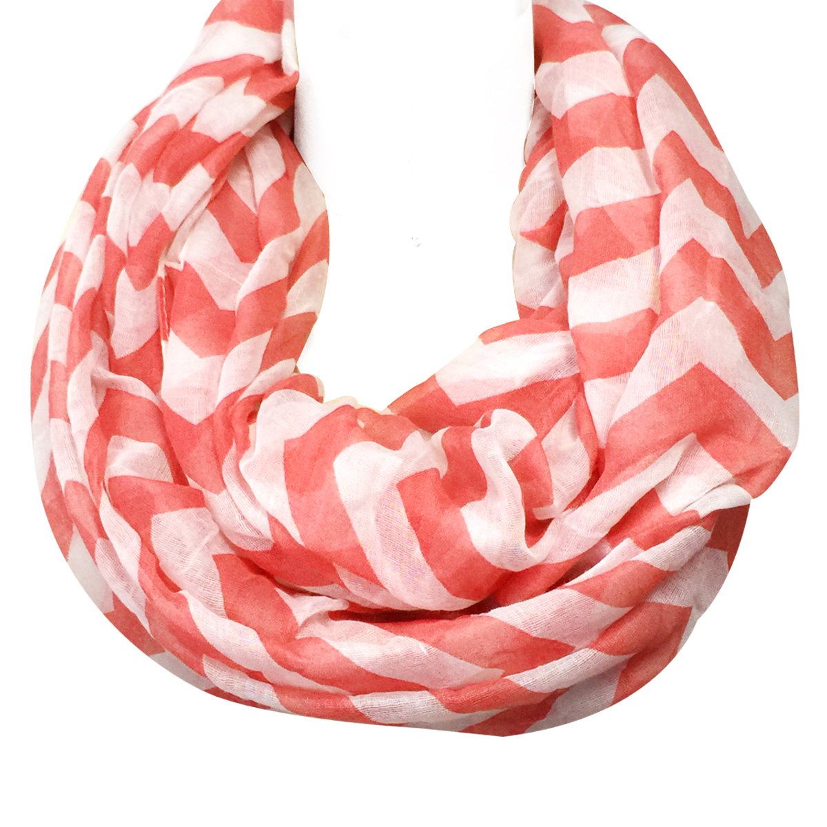 Wrapables - Bufanda ligera con diseño de zigzag - Rosa - talla única