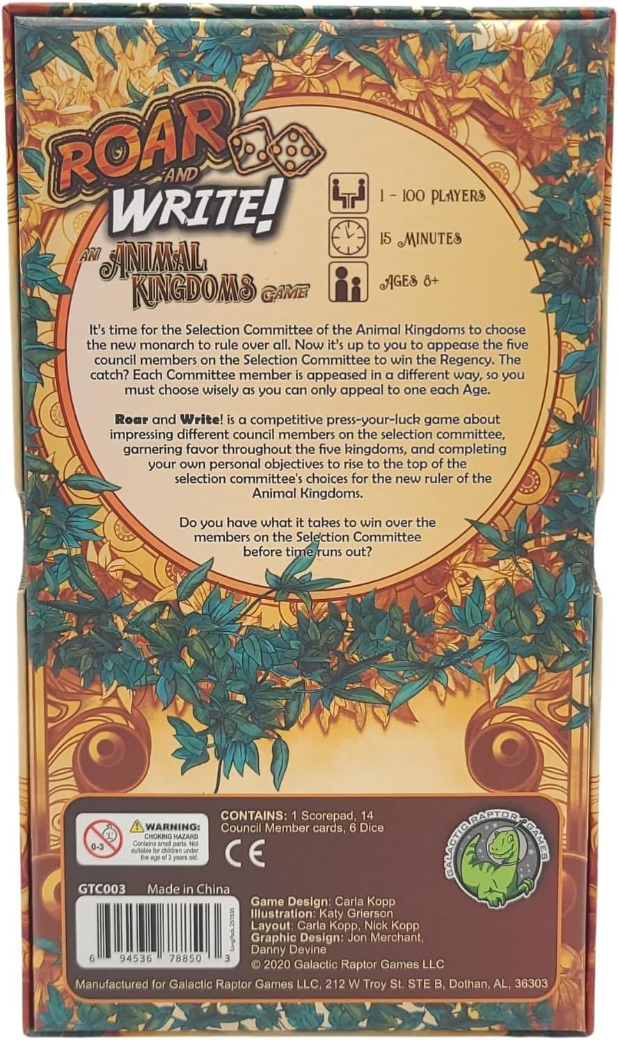 Roar & Write! Animal Kingdoms by Galactic Raptor