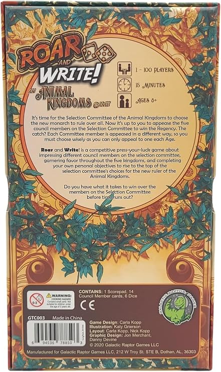 Roar & Write! Animal Kingdoms by Galactic Raptor