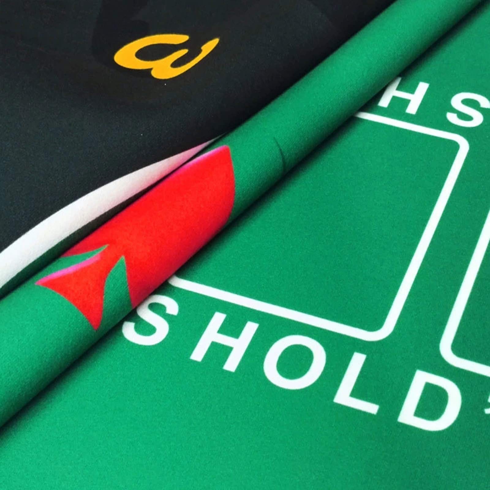 Piano da tavolo da poker pieghevole, tavolo da casinò Blackjack e Texas Hold'em, layout da tavolo da poker in gomma portatile for 10 giocatori(Green)