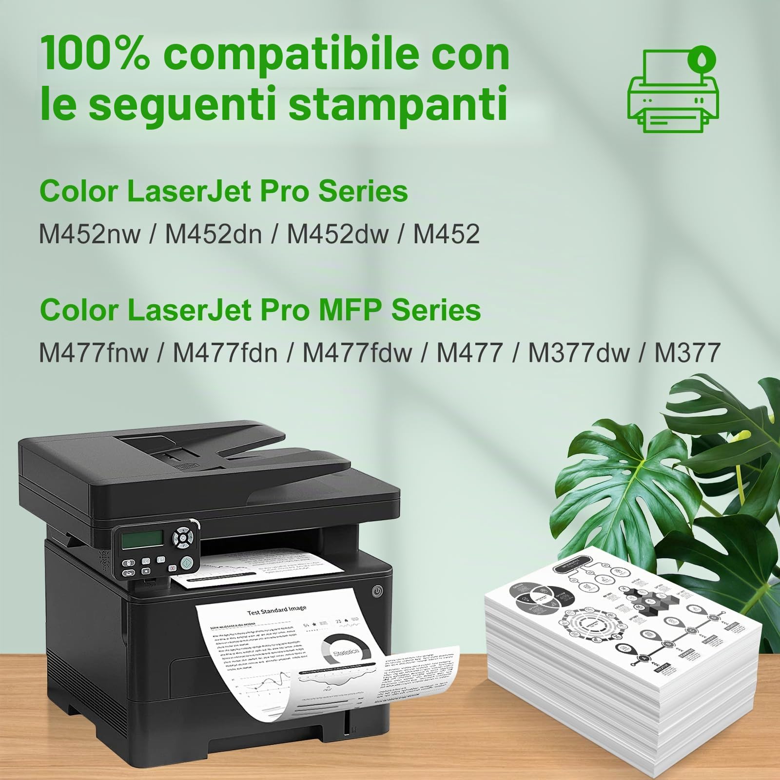 CF410A Cartuccia Toner Compatibile per HP 410A CF410A 410X CF410X per Color Laserjet Pro MFP M477fdw M477fdn M477fnw M452dn M377dw M452dw M452nw(Nero, Ciano, Giallo, Magenta)