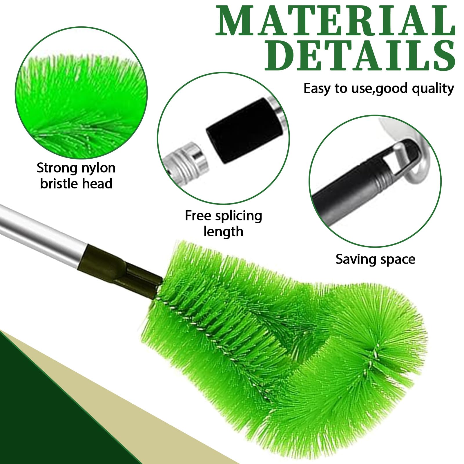 Nettoyeur de gouttières 400 cm - Brosse et cuillère de nettoyage 2 en 1 - Nettoyeur de gouttières avec manche télescopique pour nettoyer les feuilles, les fenêtres, les lustres